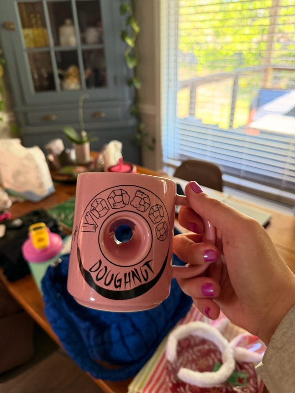 VOODOO Donut Pink Ceramic Coffee Mug